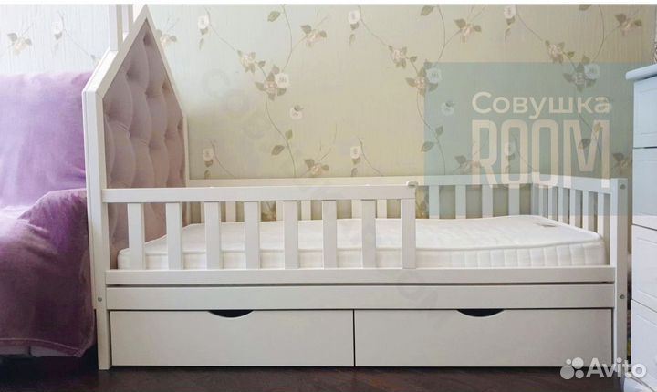 Детская Кровать из бука с ящиками из настоящего де