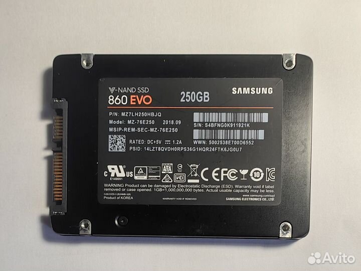 Диск SSD 250 Gb Samsung 860EVO