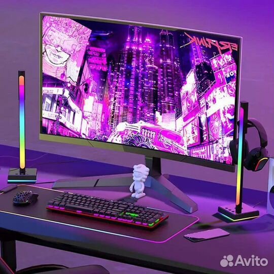 Светильник rgb для компа +подставка для наушников