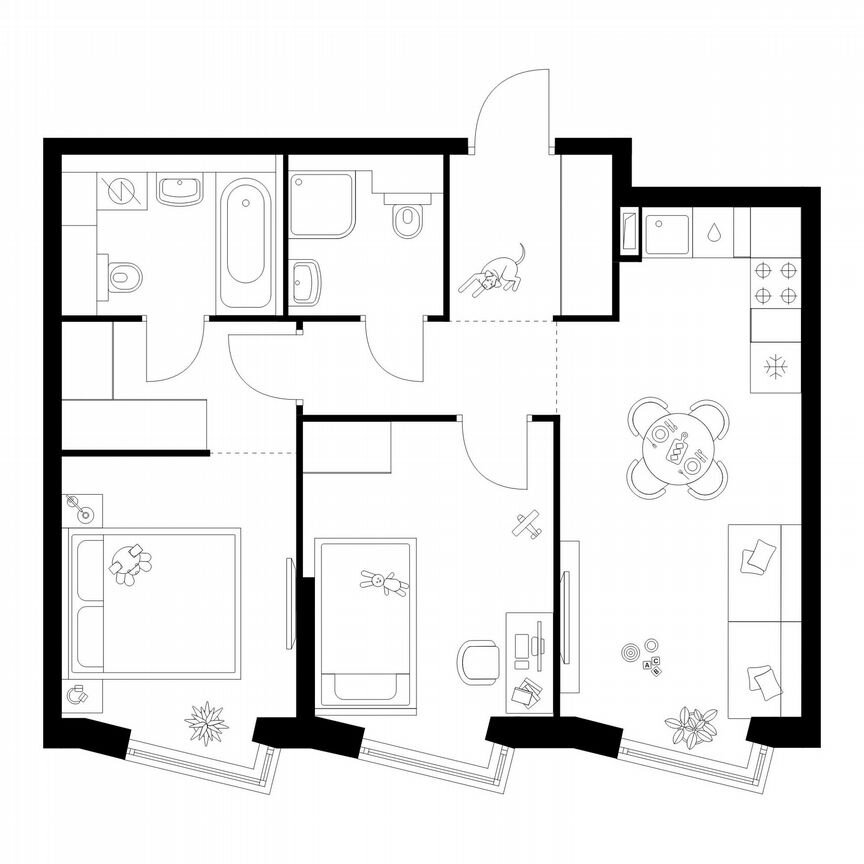 2-к. квартира, 56,2 м², 32/32 эт.