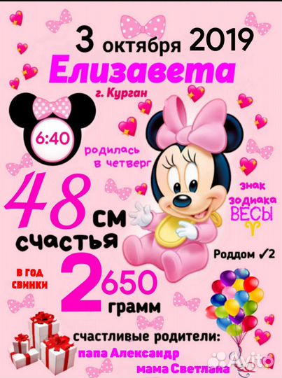 Метрика для детей, постеры