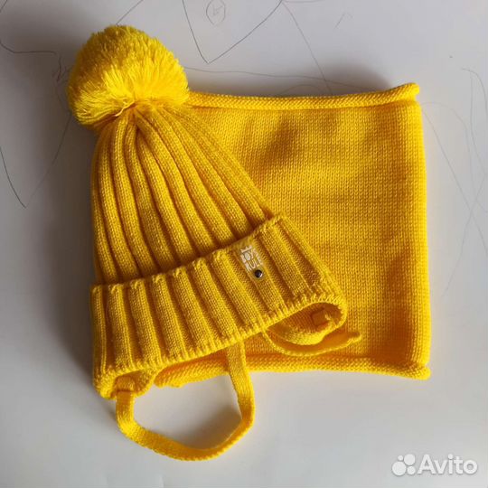 Комплект шапка и снуд детские на весну