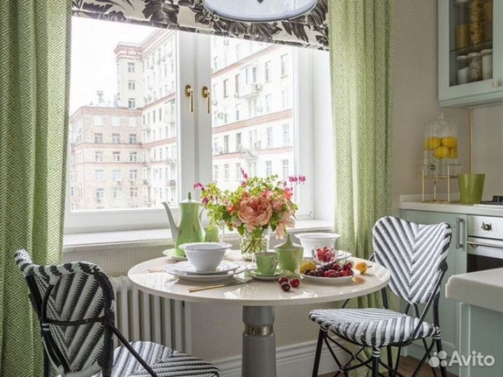 Римские шторы веревочный карниз