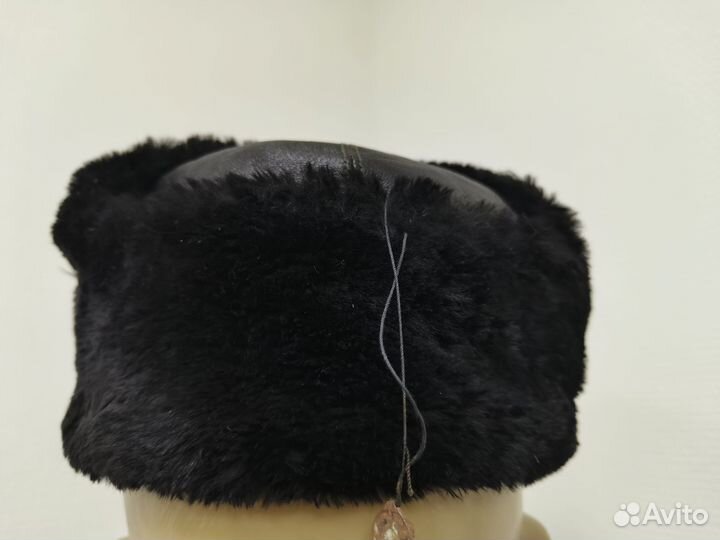 Ушанка с кожаным верхом 56 размер