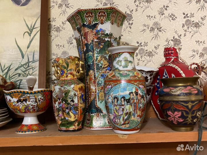 Ваза Китай,ссср,с ручной подрисовкой