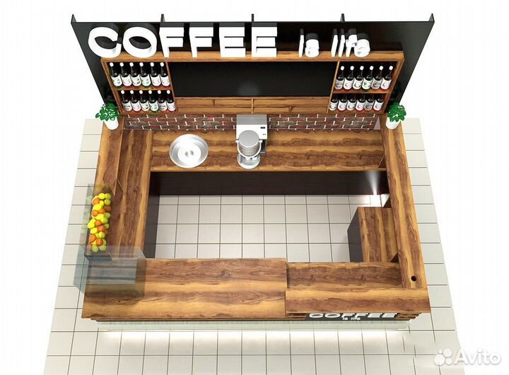 Стойка для кофейни, островок кофе, кофе точка