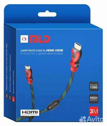 Кабель hdmi 3м в нейлоновой оплётке