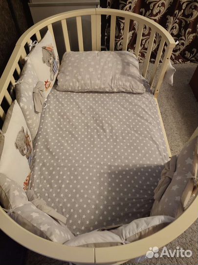 Детская кроватка трансформер круглая