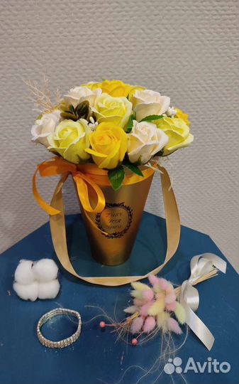 Букет из мыльных цветов на 8 марта