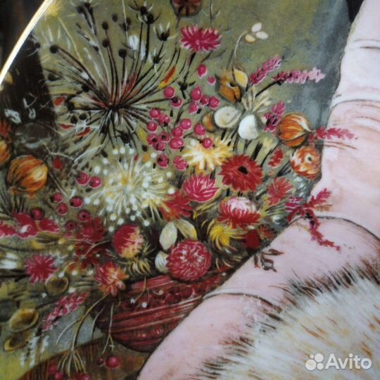 Антиквариат из Европы. Тарелка декоративная, кошки