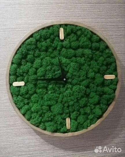 Стабилизированный мох часы