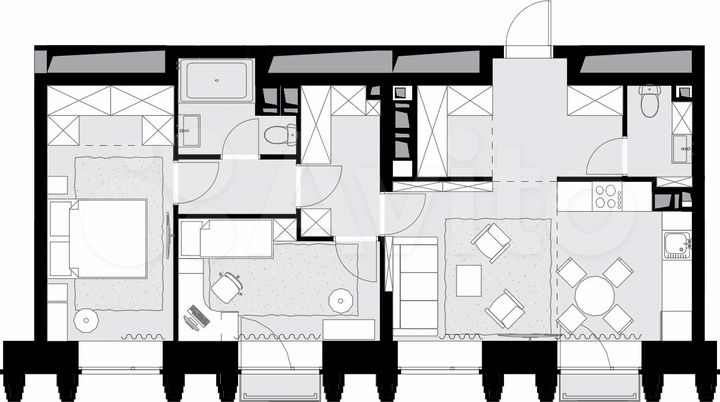 2-к. апартаменты, 66,2 м², 13/25 эт.