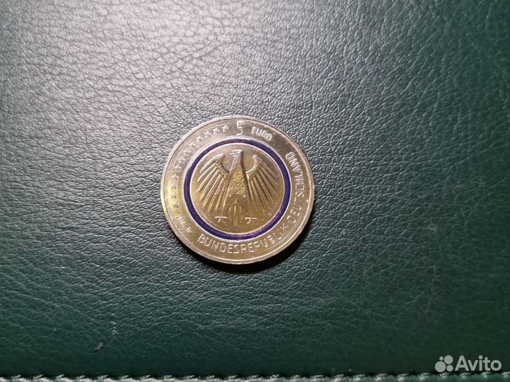 Монета 5 евро 2016 bundesrepublik deutschland