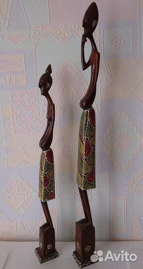 Статуэтки резьба по дереву роспись Индонезия