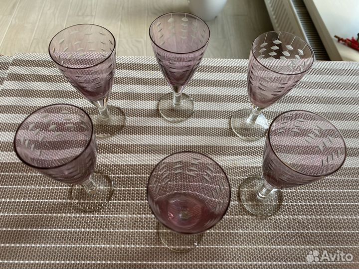 Рюмки СССР тонкое цветное стекло