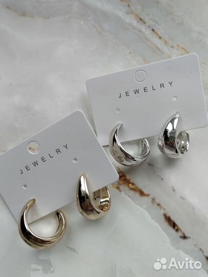 Серьги кольца в стиле Celine