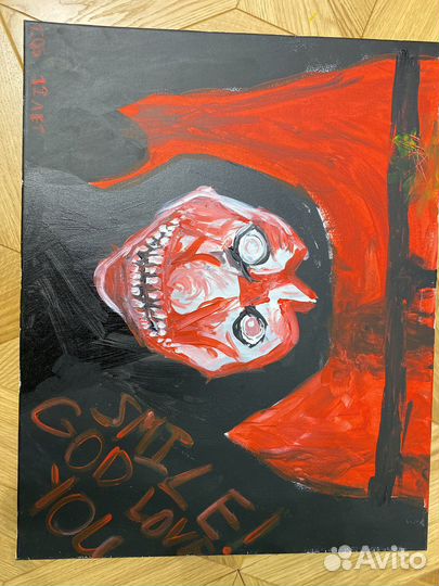 Смайл дог на холсте