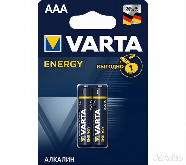 Батарейка щелочная Varta LR03 (AAA) Energy 1.5В бл