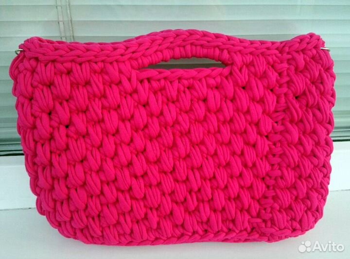 Вязаная сумка Фуксия handmade