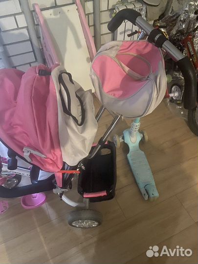 Велосипед коляска с ручкой