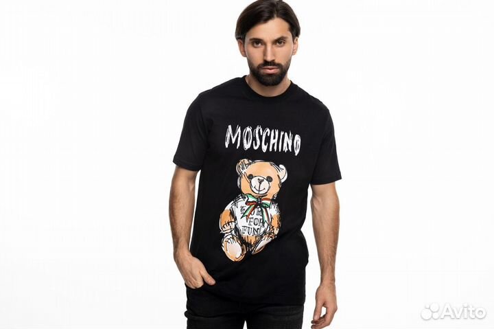 Футболка Moschino с принтом цвет чёрный 54 (XL)