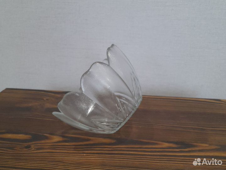 Вазочка (конфетница) цветок стекло СССР 1970-90 г