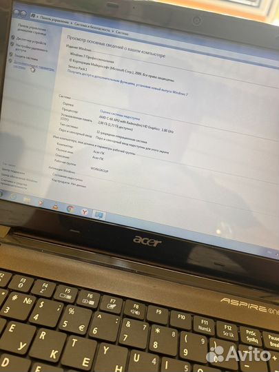 Нэтбук Acer aspire one 722