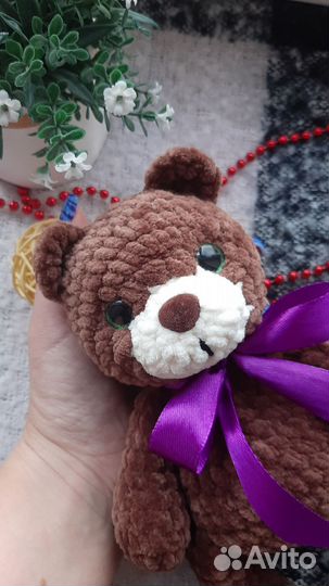 Плюшевый медведь вязаная игрушка