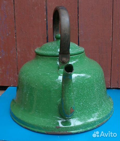 Антикварный огромный чайник эмалированный СССР