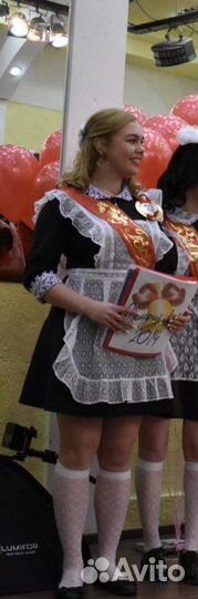 Школьная форма с фартуком синяя