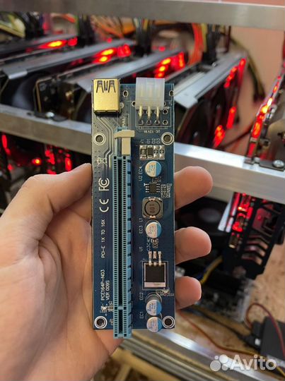 Райзер pci-e Ver 009s 6PIN USB кабель 60 см