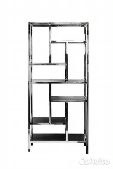 46AS-SH1076-silver Стеллаж серебристый/темн.ст. 80