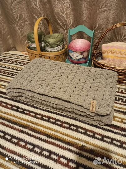 Плед детский вязаный ручная работа