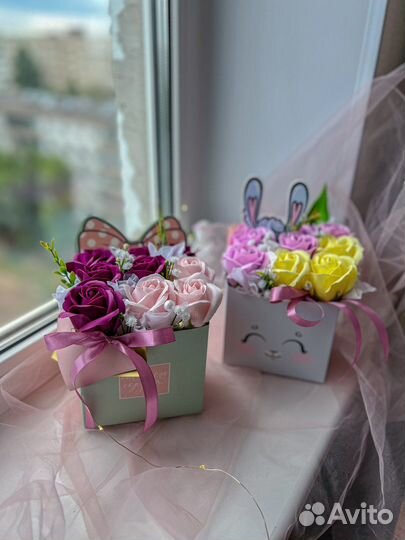 Букеты из мыльных роз