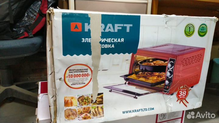 Мини печь kraft KF-MO 3800 BL черная