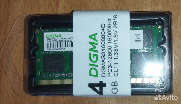 Оперативная память для ноутбука so-dimm ddr3 4гб