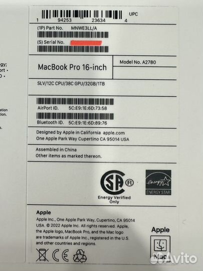 MacBook Pro 16” M2 Max 32/ 1Tb Silver