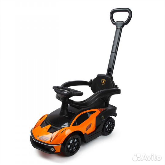 Машинка Каталка пушкар Lamborghini с ручкой