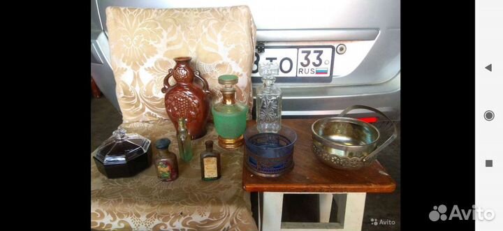 Графин, вазы, сервиз вербилки