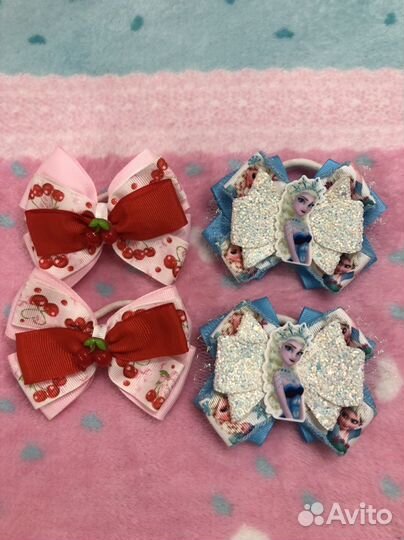 Бантики для волос ручная работа