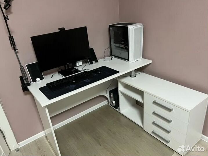 Стол компьютерный Алькор в цвете Бетон