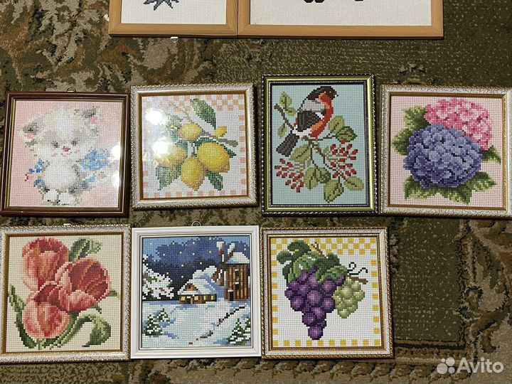 Картины вышитые бисером, крестиком, алмазные
