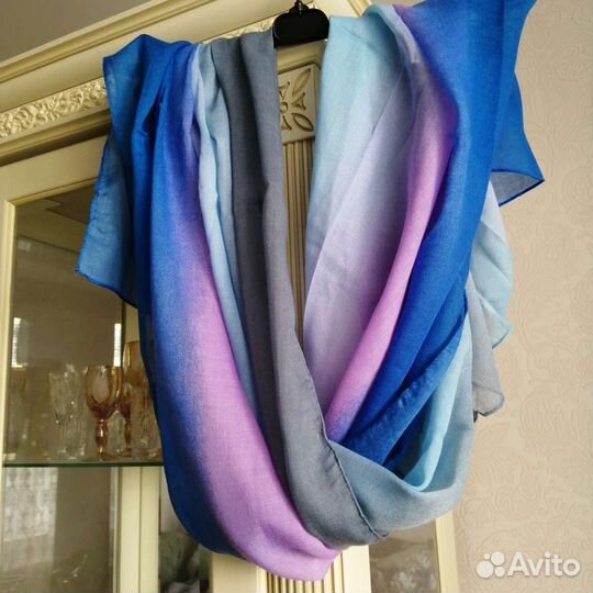 Новый палантин-парео вискоза/хлопок + платки