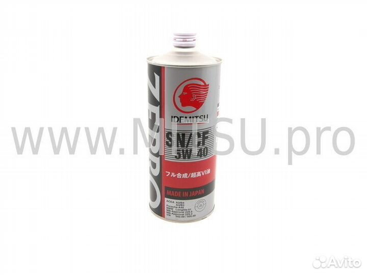 Масло 5W40 1л. Zepro euro spec (Металл) idemitsu 1