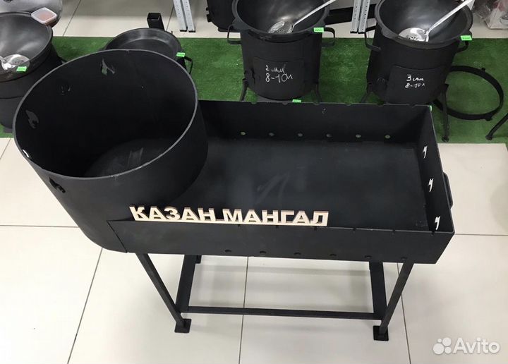 Мангал 2в1 с печью под казан