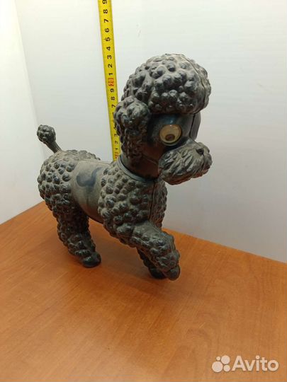 Игрушка черный пудель полиэтилен винтаж СССР