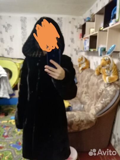Шуба мутоновая с капюшоном