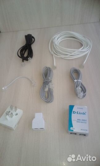 Кабель телефонный, сплитер, вилка