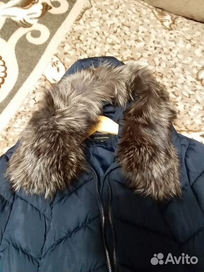 Пуховик зимний длинный женский с мехом