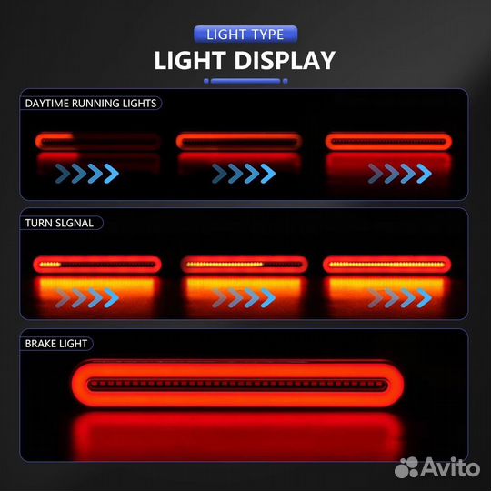 Фонари задние универсальные LED 12/24V